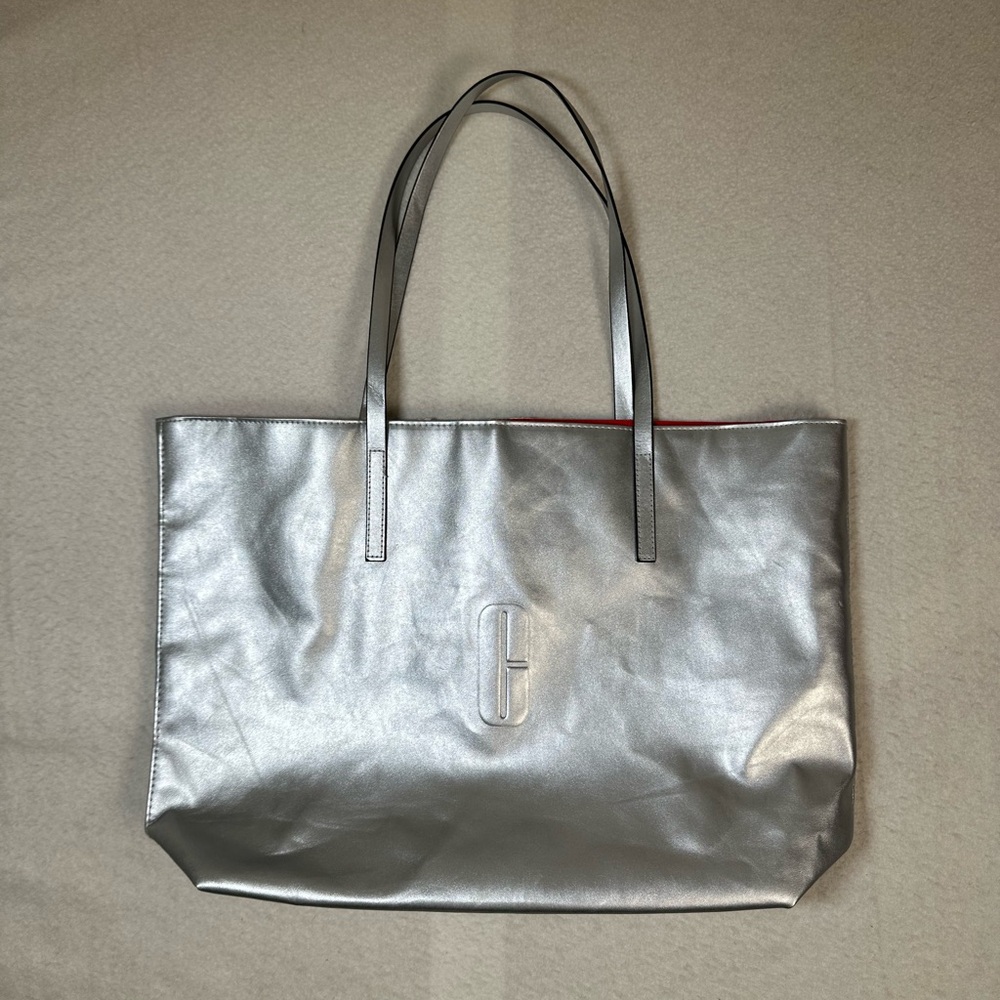 Clinique Shimmering Silver Tote Bag
